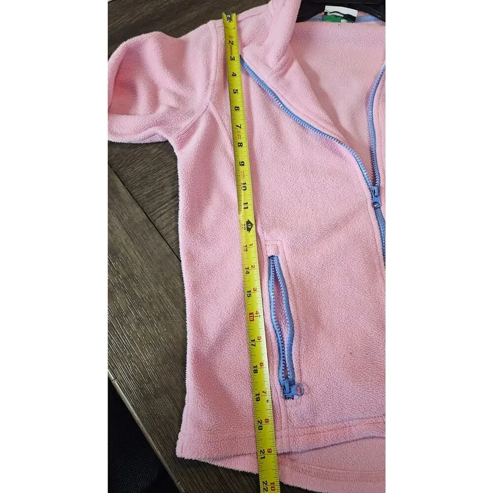 Girl Scout Fleece Pink with Lilac Trim Full Zip *L*See Measurements in Pictures